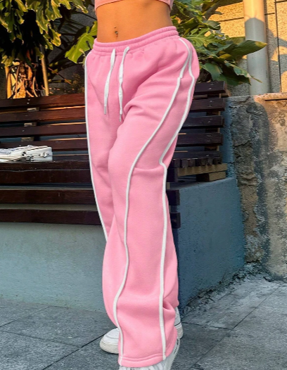 Patchwork Straight Leg Pants